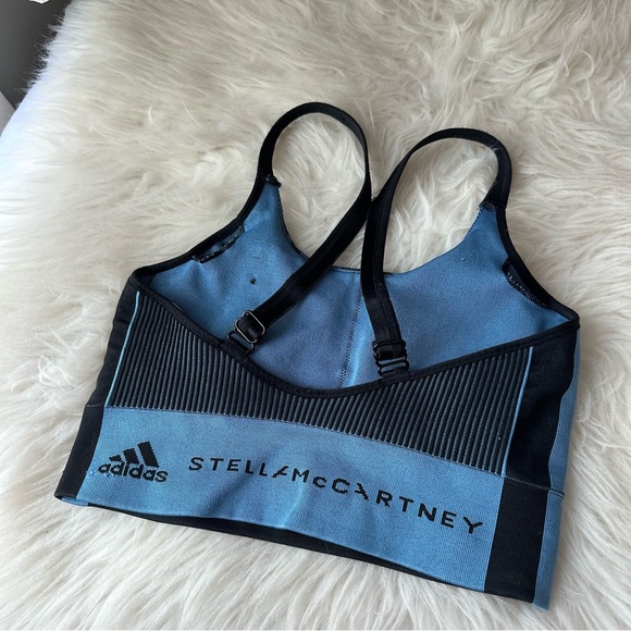 Adidas Stella McCartney blue longline sports bra Sz S - Picture 3 of 6